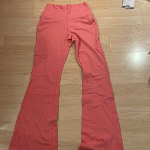 Pink flared leggings